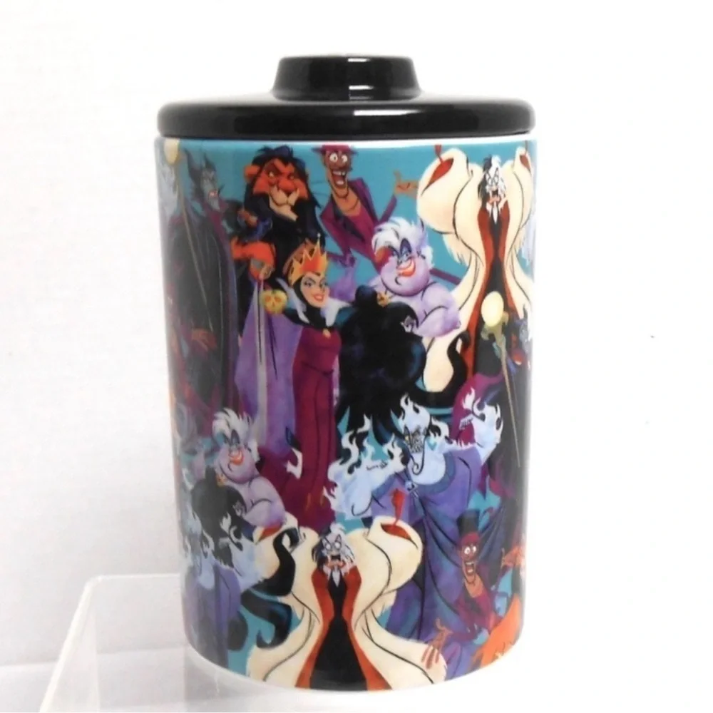 NWT Disney Villains Ceramic Canister Cookie Jar - Maleficent Ursula Cruella